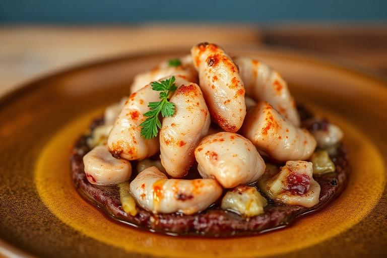 Pulpo a la Gallega sobre parmentier